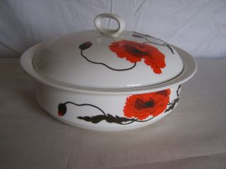 Wedgwood Susie Cooper Cornpoppy Round Covered Vegetable Bowl