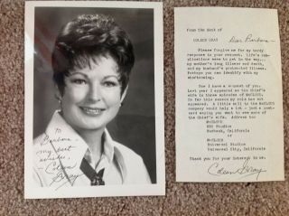 5 X 7 Autograph Coleen Gray And Signed Personal Letter
