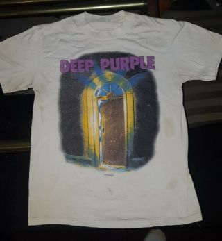 Vintage Deep Purple Concert T - Shirt House Of The Blue Light Tour 1987 Size M