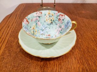 Shelley China Melody Chintz Oleander Tea Cup Green