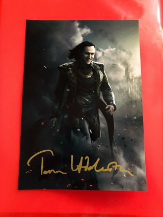Tom Hiddleston Thor Loki Marvel Avengers Endgame Autograph Signed Photo 6x8
