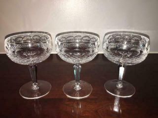Set Of 3 Waterford Crystal Champagne / Sherbet Tall Stem Glasses,  Colleen 5 1/4