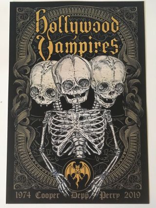 Hollywood Vampires Poster World Tour 2019 Johnny Depp,  Alice Cooper,  Joe Perry