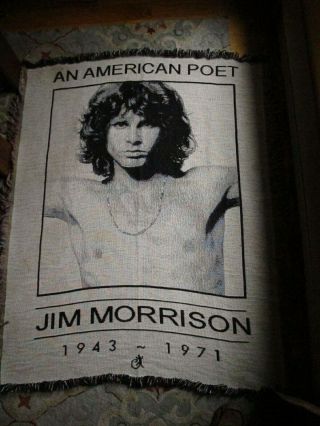 The Doors Jim Morrison An American Poet Tapestry Throw Fringe Blanket 64 " X46 "