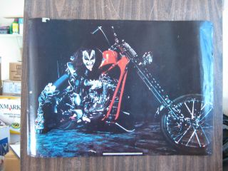 Kiss Vintage Posters 1977,  Gene,  Paul,  Ace,  And Peter On Motorcycles,  Pre - Owned