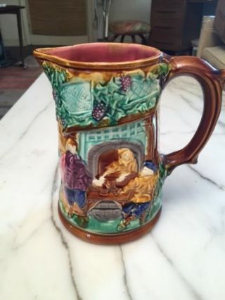 Frie Onnaing Majolica Pitcher Horses French Cafe Pub France