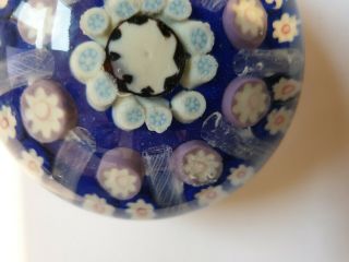Unusual VINTAGE YSART Pattern CONCENTRIC Millefiori GLASS Paperweight 2