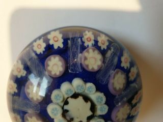 Unusual VINTAGE YSART Pattern CONCENTRIC Millefiori GLASS Paperweight 3