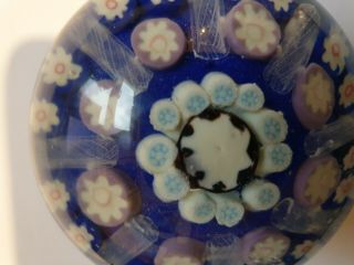 Unusual VINTAGE YSART Pattern CONCENTRIC Millefiori GLASS Paperweight 4