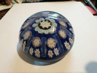 Unusual VINTAGE YSART Pattern CONCENTRIC Millefiori GLASS Paperweight 6