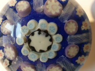 Unusual VINTAGE YSART Pattern CONCENTRIC Millefiori GLASS Paperweight 8