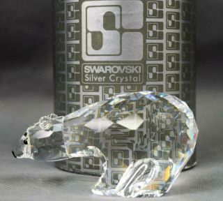 Swarovski Retired Crystal Polar Bear Hand Cut Glass Boxed 7649 Nr 085 000