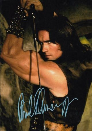 Arnold Schwarzenegger Signed Autograph 8.  5x11 Photo / (conan The Barbarian)