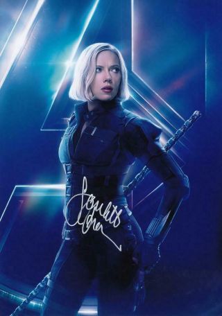 Scarlett Johansson Signed Autograph 8.  5x11 Photo / (black Widow,  Avengers)