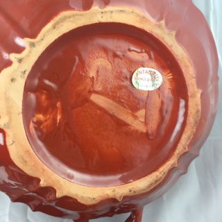 Cantagalli Soup Tureen Orange IMade taly Ceramic Pottery Plate Bowl Rust Color 6