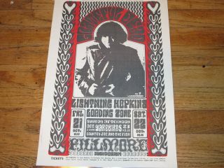 Grateful Dead Fillmore Auditorium 10/21/66 Poster 1st Print (bg - 32) - Rare