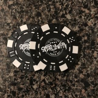 Aerosmith - Deuces Are Wild (vip Exclusive) Poker Chips (set Of 2) Las Vegas