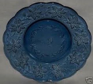 Princess House Fantasia Sapphire Blue Scalloped Luncheon Plates Set Of 4