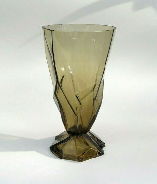 Consolidated Glass Ruba Rombic Smoky Topaz Water Tumbler Art Deco
