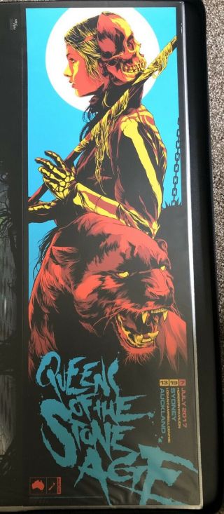 Queens Of The Stone Age Sydney Auckland 2017 Red Cat Poster Art Ken Taylor