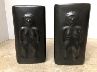 Rare Totem Pottery Black Porcelain Naked Woman Tiki Mugs See Pictures 4