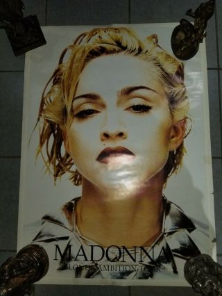 Vintage Madonna Blond Ambition Tour Poster Rare Wet Uk