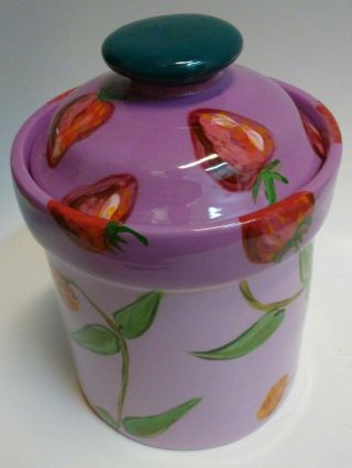 Droll Designs Hand Painted Signed Canister Lidded Jar (3)