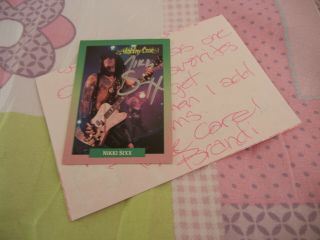 Nikki Sixx Autographed Rockcards Card Motley Crue Brandi Brandt