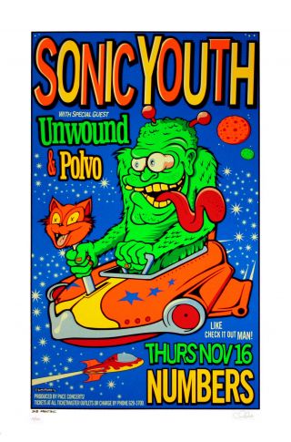 Sonic Youth Poster 1995 Concert Art Print By Uncle Charlie S/n
