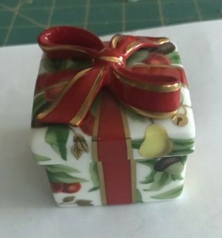 Tiffany & Co Miniature Porcelain Holiday Gift Box Fruit Design