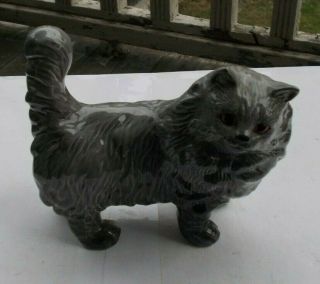 Rare Vintage Antique 6 " Beswick Kitty Cat Figurine England Angora Gray Look Nr