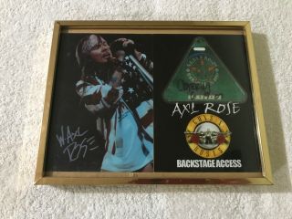 Autographed & Framed Guns N Roses Memorabilia Signed W.  Axl Rose