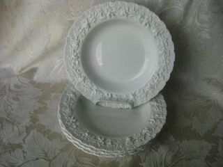 Set Of 4 Wedgewood Queensware Cream On Cream Shell Edge Rimmed Soups