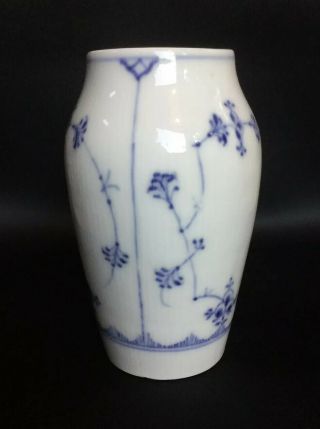 Rare Vintage Royal Copenhagen Blue Fluted Half Lace Vase 384 Porcelain 5 1/8 "