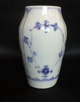 RARE Vintage Royal Copenhagen Blue Fluted Half Lace Vase 384 Porcelain 5 1/8 