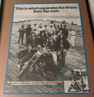 The Boyzz - Too Wild To Tame Rare 1978 Promotional Poster 28 1/2 " X 21 "