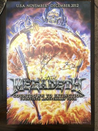 Megadeth Autographed Dave Mustaine Signed Countdown To Extinction Tour Pour