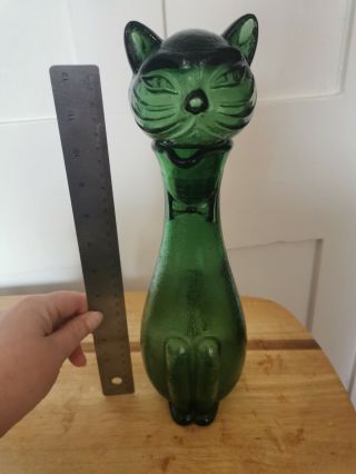 Empoli Green Glass Cat Decanter
