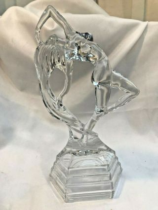 Art Deco Naked Woman Glass Sculpture - Absolutely Stunning -