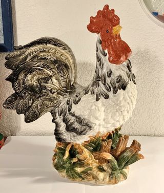 Noble Excellence Large Ceramic Rooster Centerpiece