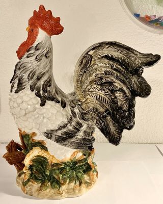 Noble Excellence Large Ceramic Rooster Centerpiece 3