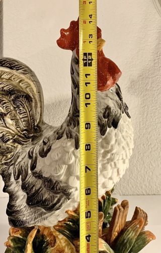 Noble Excellence Large Ceramic Rooster Centerpiece 5