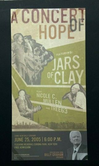 Jars Of Clay Christian Rock Billy Graham Crusade Orig.  Concert Poster Nyc 2005