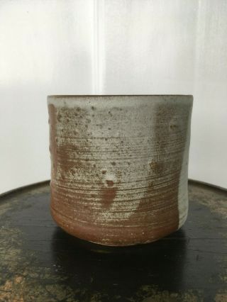 Vtg Mid Century Earthgender Stoneware Era Ceramic Studio Pottery Vase Planter