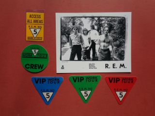 R.  E.  M. ,  Promo Photo,  5 Different Backstage Pass Originals,  Work Tour