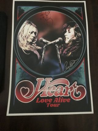 Heart Love Alive Tour Signed Autographed Band Concert Poster 12x18,  Bag Keychain