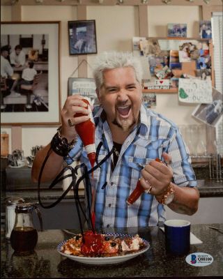 Guy Fieri Signed 8x10 Photo Beckett Bas Diners Drive Ins And Dives 2