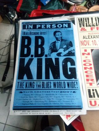 2007 Bb King North American Concert Tour Poster Marksville,  La