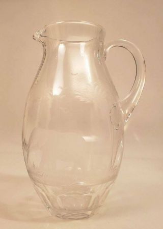 Rowland Ward Moser Etched Crystal Big Game African Elephant Clear Glass Pitcher