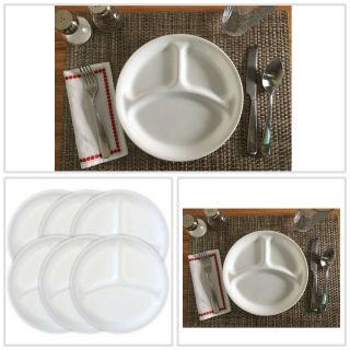 Winter Frost Divided Dish Set Of 6 10.  25 In.  Tempered Glass Dishwasher Safe